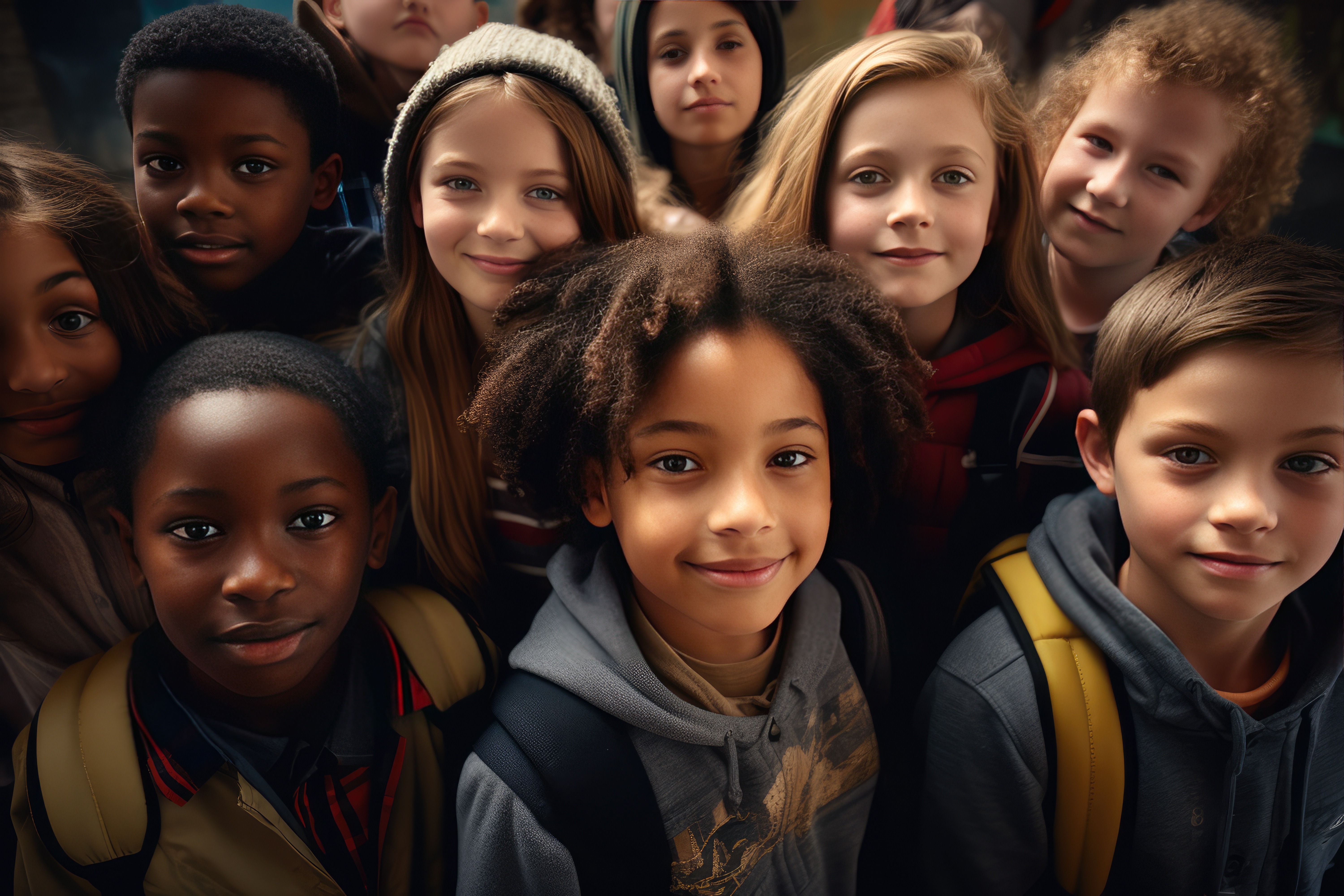 AI-generated photo of diverse children